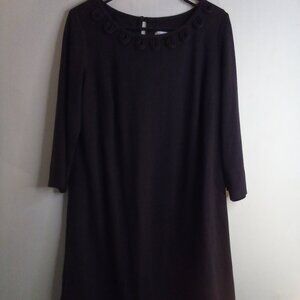 Julian Taylor Dress Women 14W 14 Long Sleeve Classic Brown